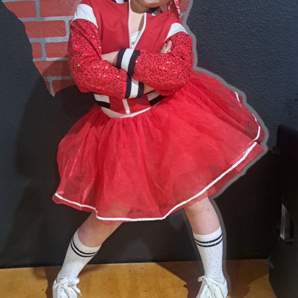 Red 50's, Cheerleader, etc. Kids Costume for Dance, Halloween, Dress Up size 10